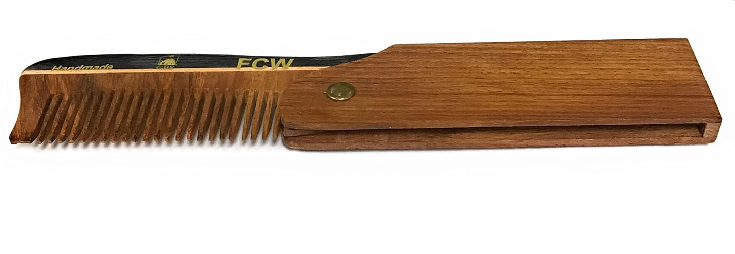 Comb FCW Wood Folding Beard & Hair Styling Comb GENTS