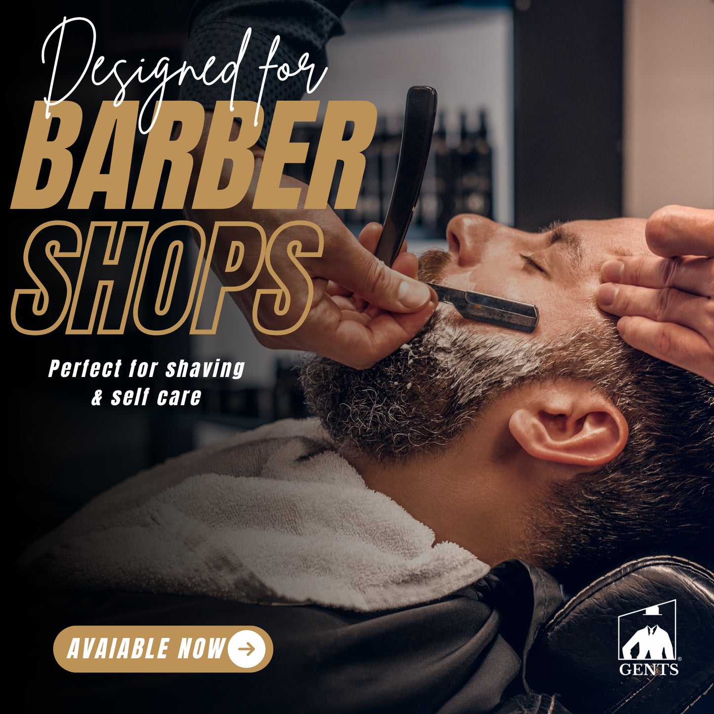 GENTS Barbershop Steam Towel – 100% Cotton Pre-Shave Hot Towel for Men, Soft & Super Absorbent Spa Washcloth – 12” x 16” Heavy Duty Quick-Dry (PACK OF 3)