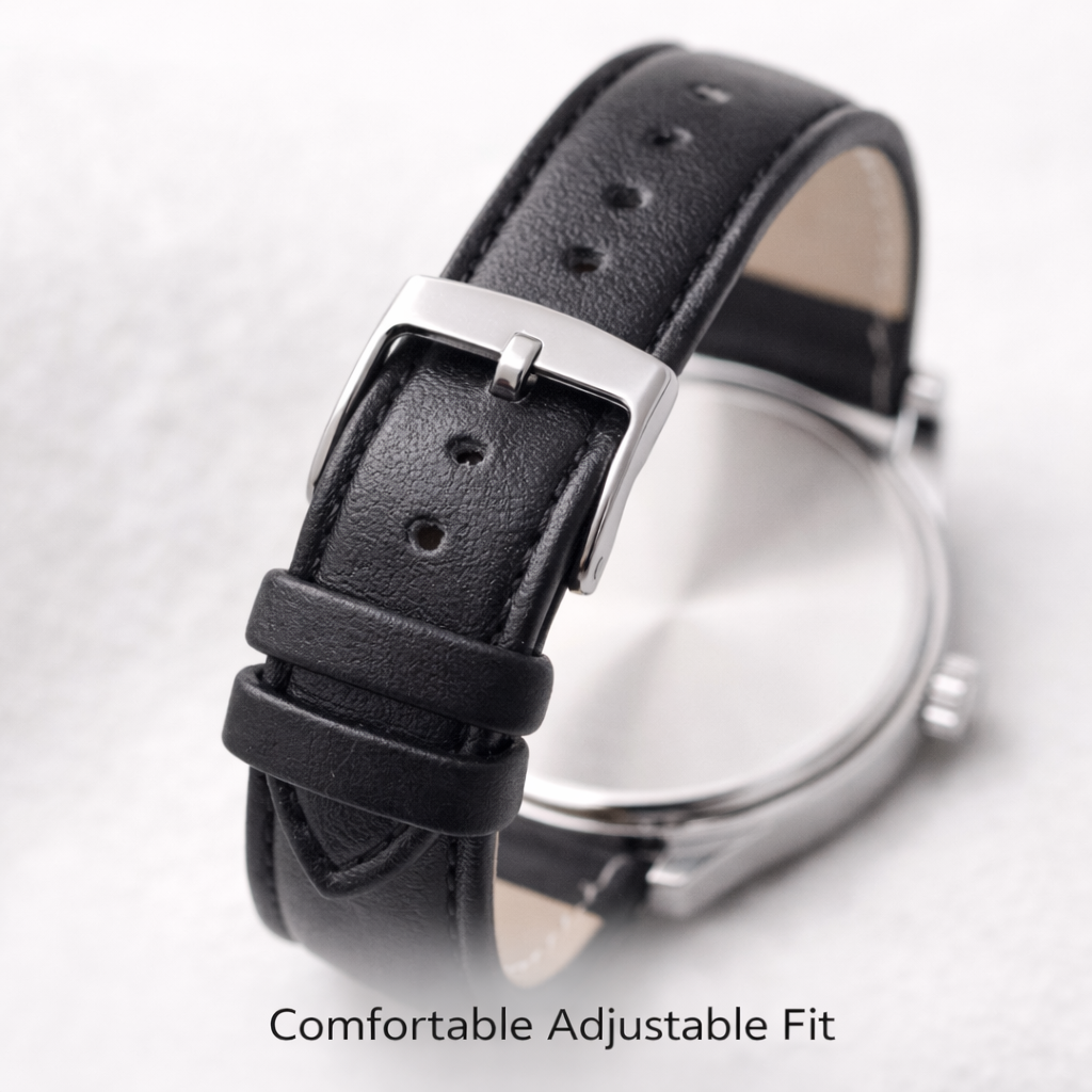 GENTS 42mm Men’s Minimalist Leather Watch – Classic Stainless Steel Dress Watch for Men, Lightweight & Water-Resistant Daily Wear – Elegant Gift for Men