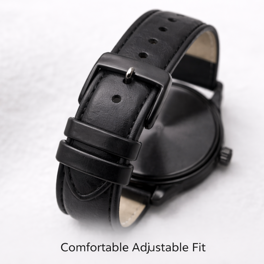 GENTS 42mm Men’s Minimalist Leather Watch – Classic Stainless Steel Dress Watch for Men, Lightweight & Water-Resistant Daily Wear – Elegant Gift for Men