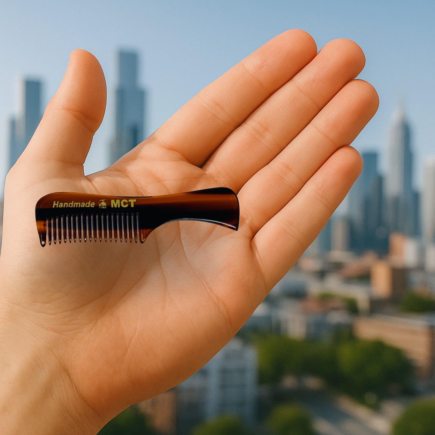 Comb 3" Handmade Mustache Styling Combs – Fine Tooth Cellulose Acetate Pocket Sized for Beard & Hair Styling (Pack of 3) GENTS
