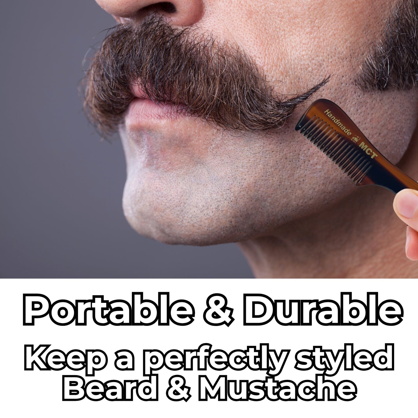Comb 3" Handmade Mustache Styling Combs – Fine Tooth Cellulose Acetate Pocket Sized for Beard & Hair Styling (Pack of 3) GENTS