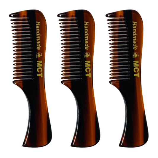 Comb 3" Handmade Mustache Styling Combs – Fine Tooth Cellulose Acetate Pocket Sized for Beard & Hair Styling (Pack of 3) GENTS