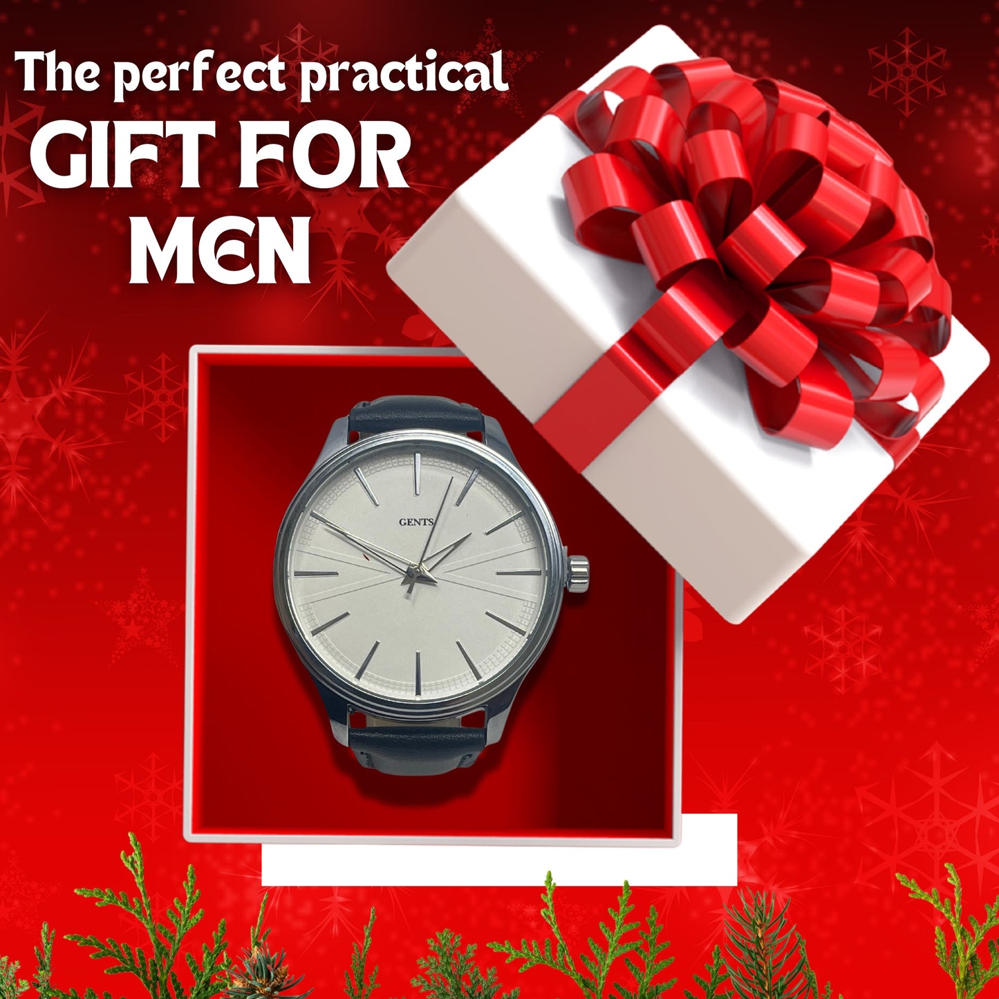 GENTS 42mm Men’s Minimalist Leather Watch – Classic Stainless Steel Dress Watch for Men, Lightweight & Water-Resistant Daily Wear – Elegant Gift for Men