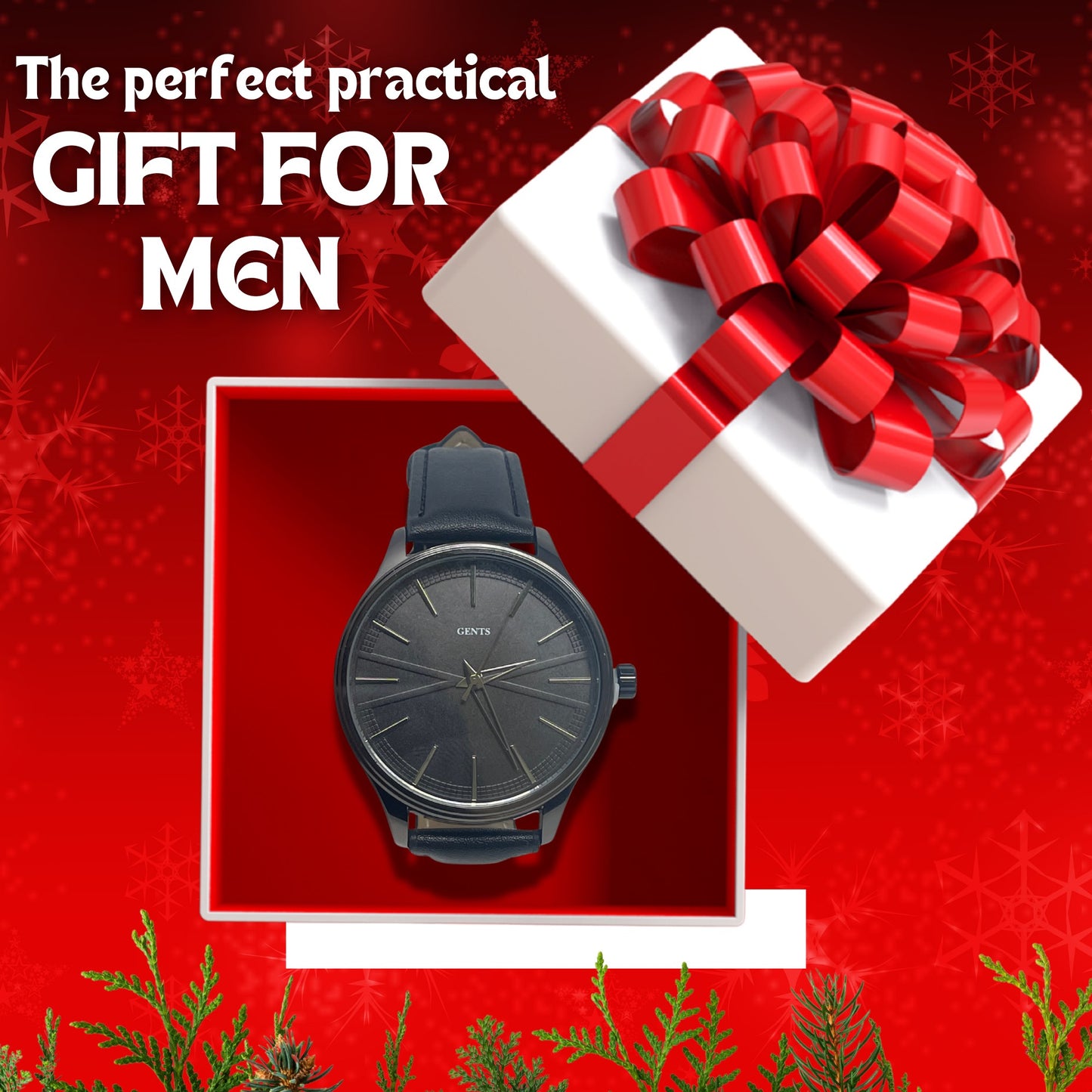 GENTS 42mm Men’s Minimalist Leather Watch – Classic Stainless Steel Dress Watch for Men, Lightweight & Water-Resistant Daily Wear – Elegant Gift for Men