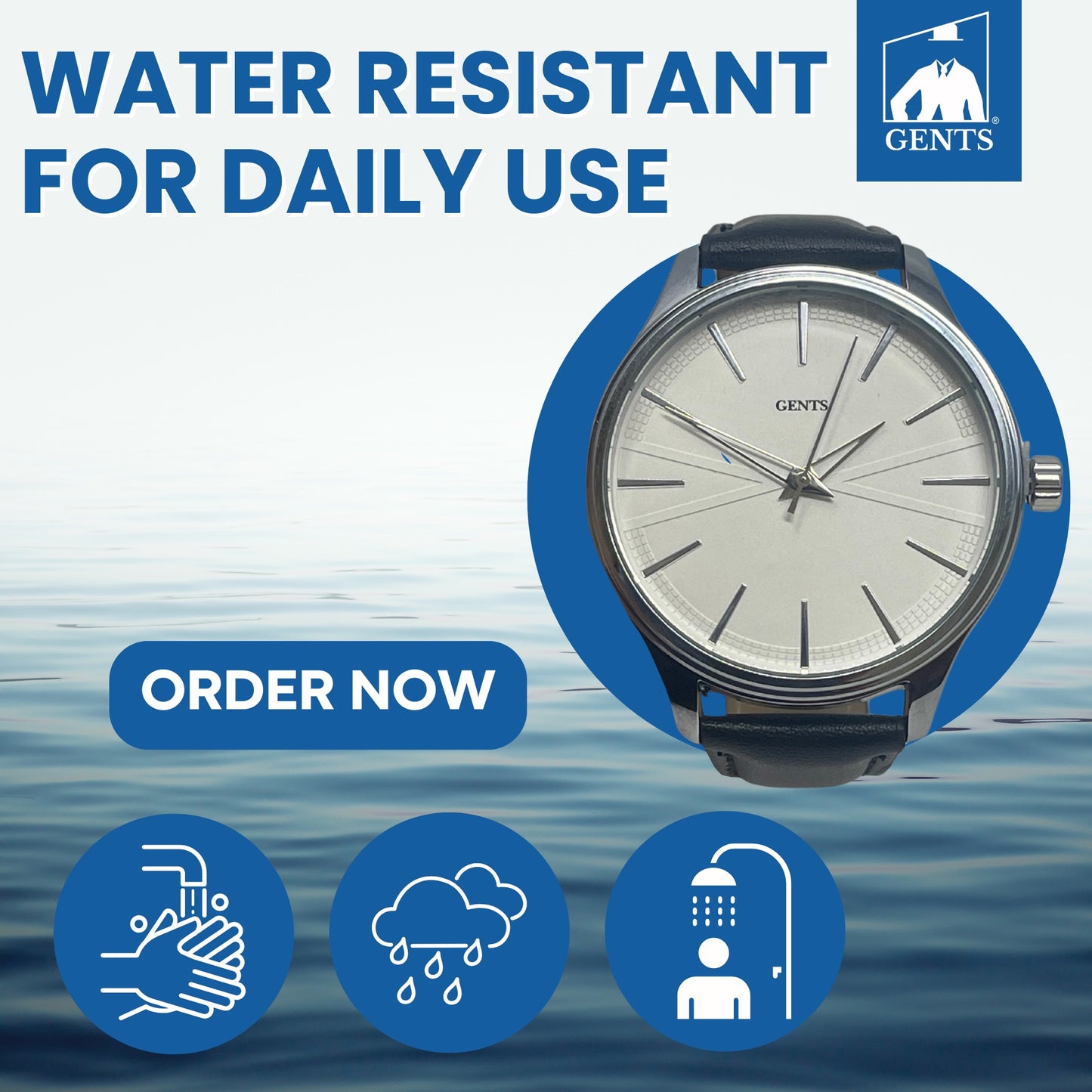 GENTS 42mm Men’s Minimalist Leather Watch – Classic Stainless Steel Dress Watch for Men, Lightweight & Water-Resistant Daily Wear – Elegant Gift for Men