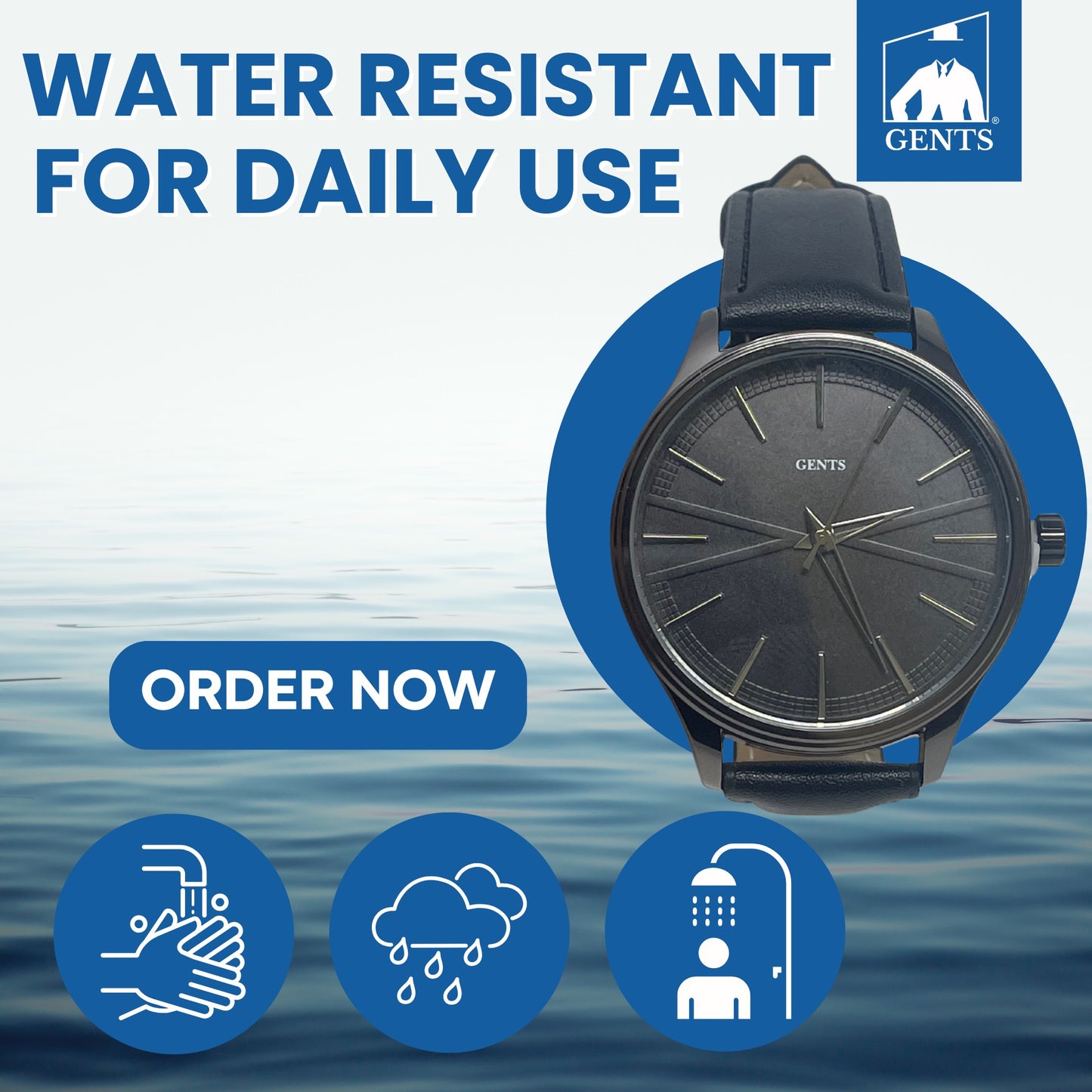 GENTS 42mm Men’s Minimalist Leather Watch – Classic Stainless Steel Dress Watch for Men, Lightweight & Water-Resistant Daily Wear – Elegant Gift for Men