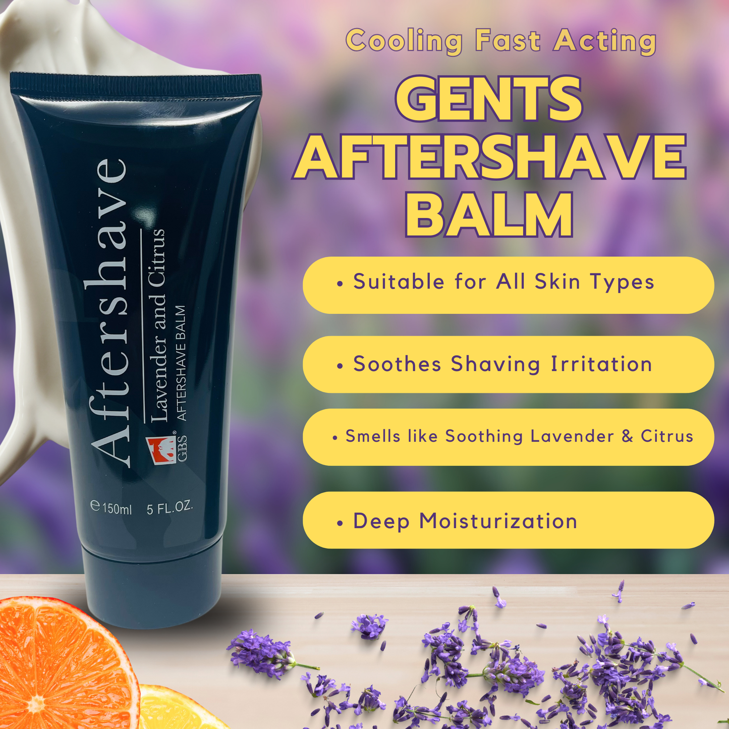 Aftshave Balm GENTS - 5 oz Tube with Box Sandalwood or Lavender and Citrus