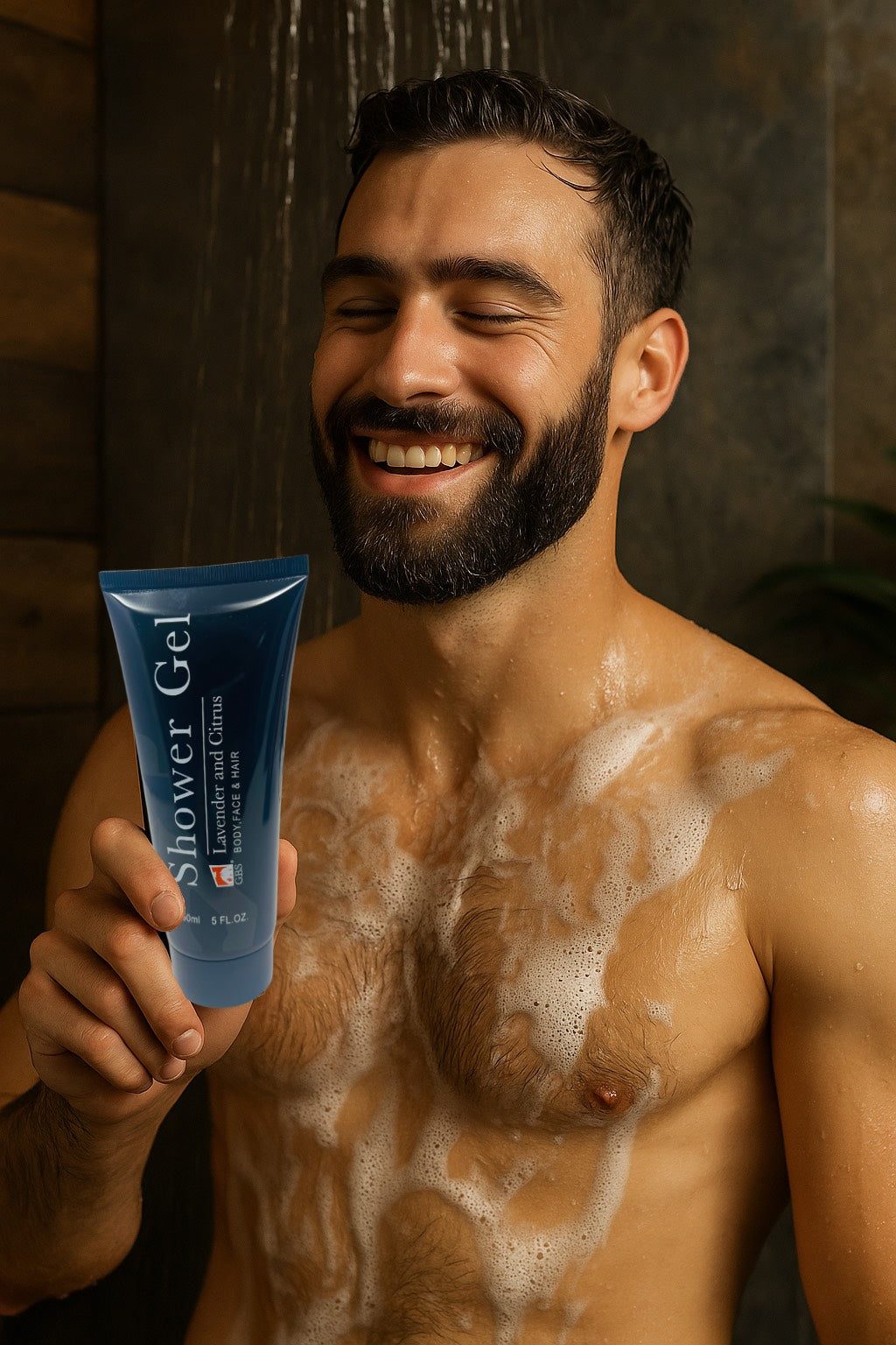 Shower GEL GENTS -  Lavender & Citrus Shower Gel Tube 5 oz With Box