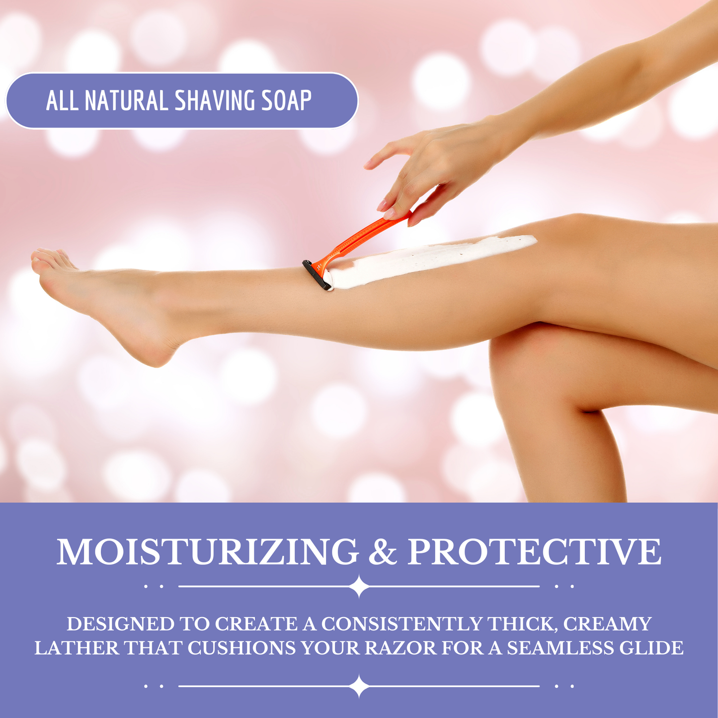Shaving Soap for Women Natural Shea Butter Infused – Long Lasting, Moisturizing Lather – Multiple Scents & Unscented 3oz GENTS