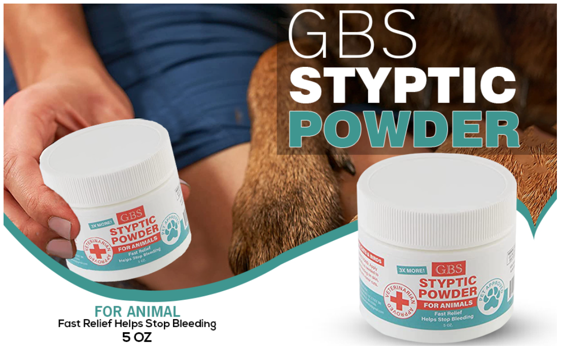 GENTS Styptic Powder For Animals 5oz Stop Minor Cuts Bleeding