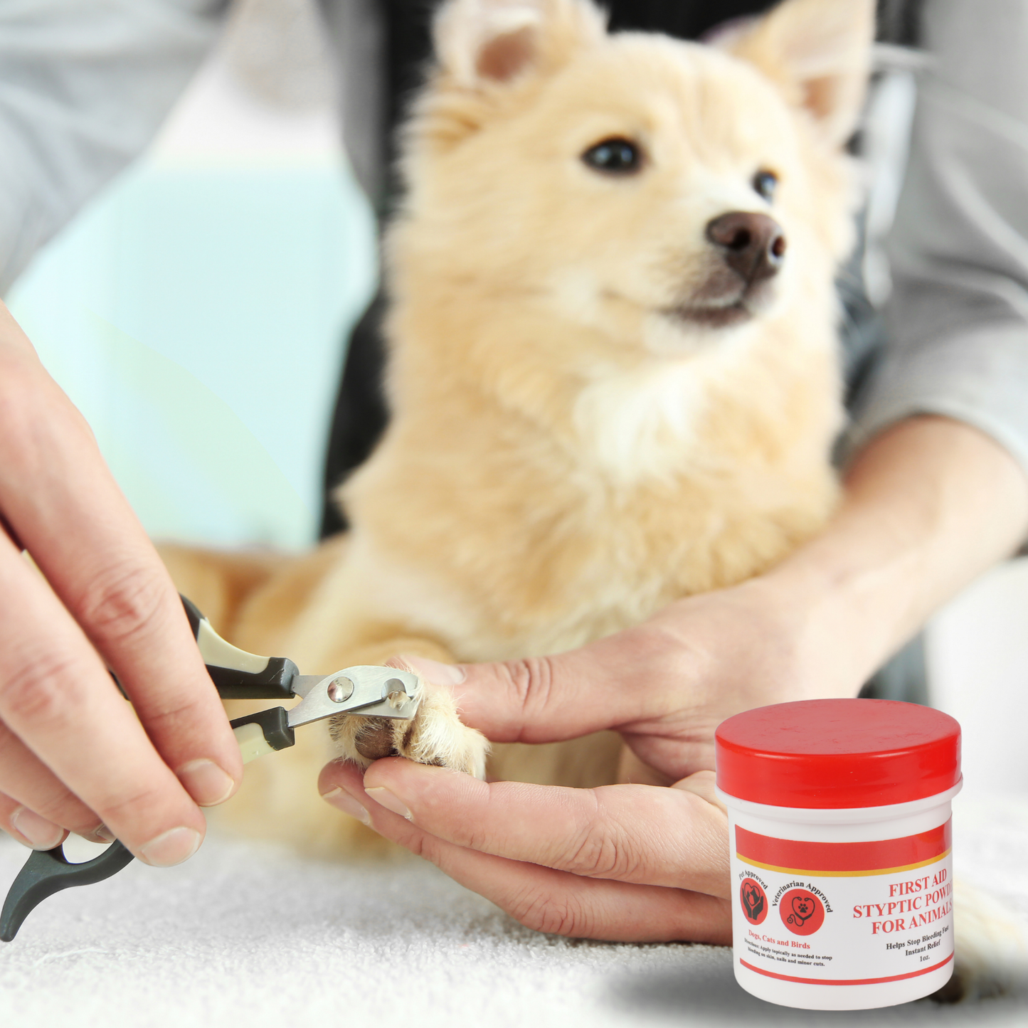 First Aid Styptic Powder for Animals Stops bleeding Instantly for Trimming Pet Nails 1 Ounce Gents