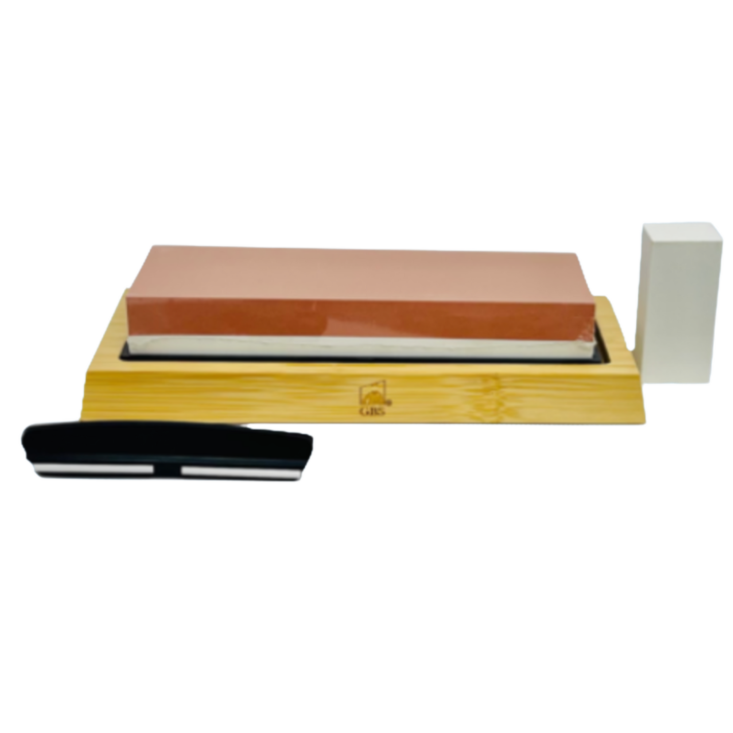 GENTS Premium Whetstone Knife Sharpening Stone, Flattening Stone, Non-Slip Bamboo Base and Angle Guide