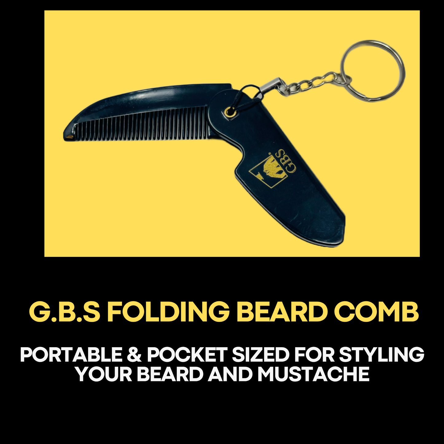 Comb (3 Pack) Keychain Folding Beard Combs for Men - Handmade Keychain Mustache Combs - Portable Pocket Travel Combs for Grooming & Combing Hair, Beards and Mustaches GENTS