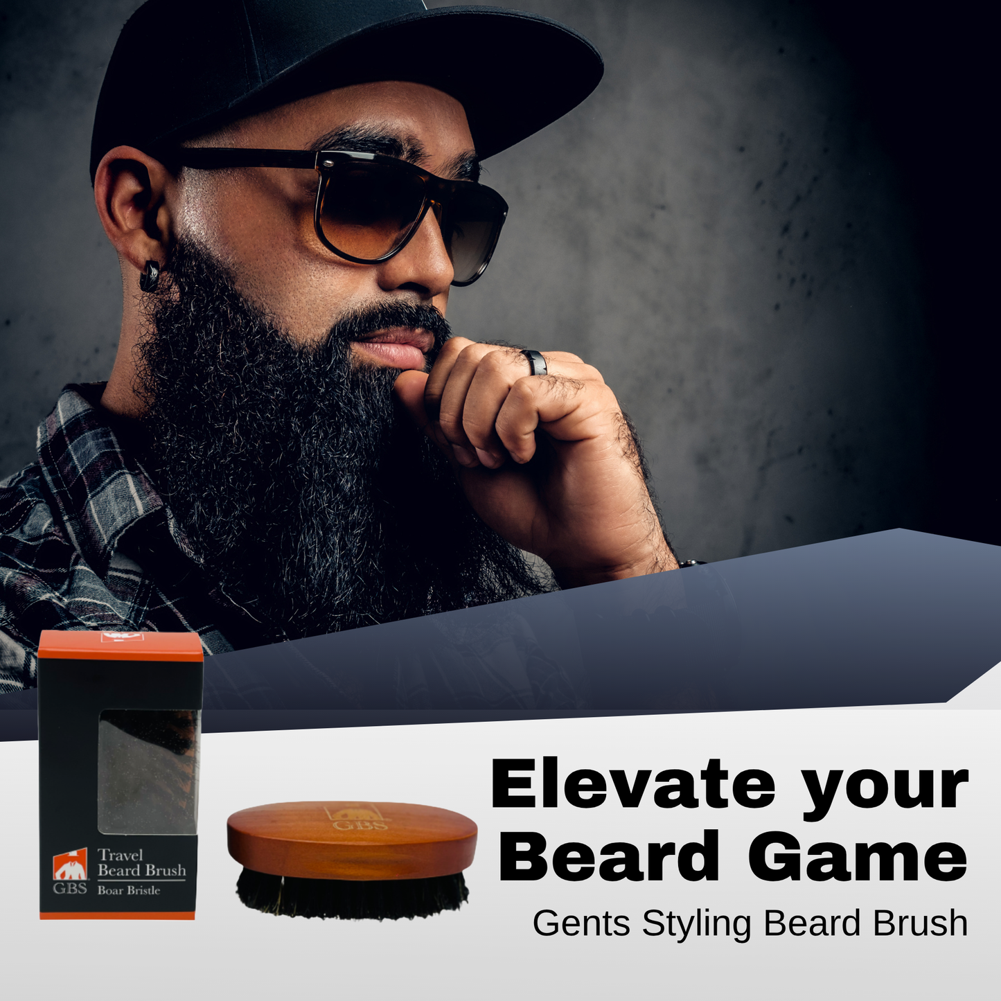 Beard Brush GENTS - Travel Sized 100% Boar Bristle Beard Brush
