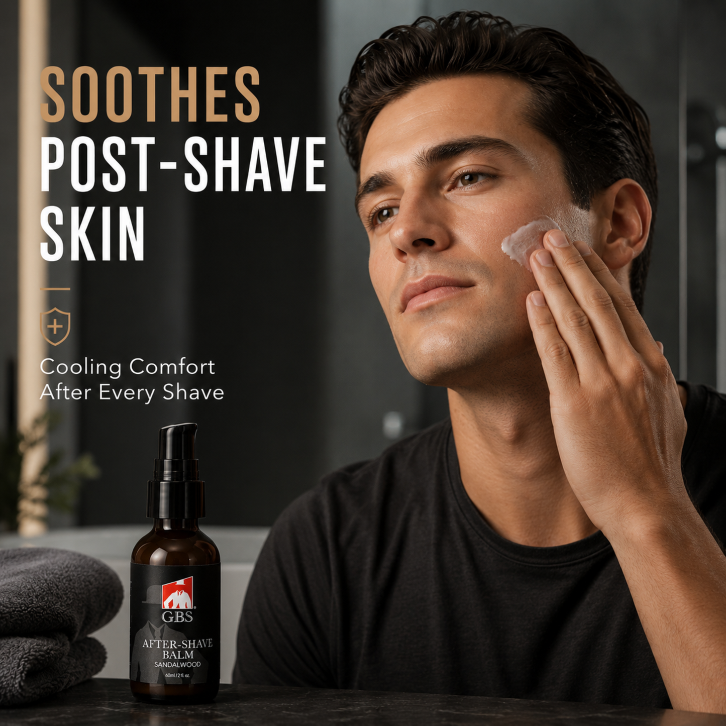 Aftershave Balm GENTS - Sandalwood Aftershave for Men - soothes razor burn, redness and irritation 2oz