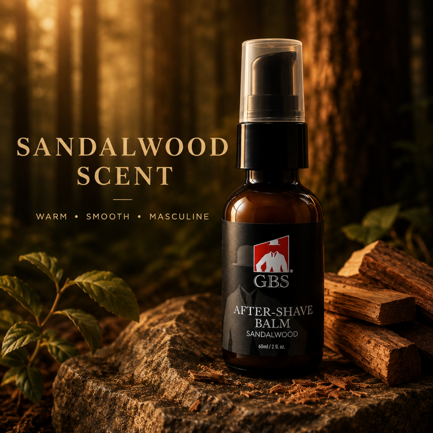 Aftershave Balm GENTS - Sandalwood Aftershave for Men - soothes razor burn, redness and irritation 2oz