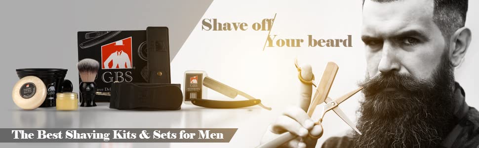 GENTS 8 Piece Deluxe Wood shaving Straight Razor Set Shave Ready